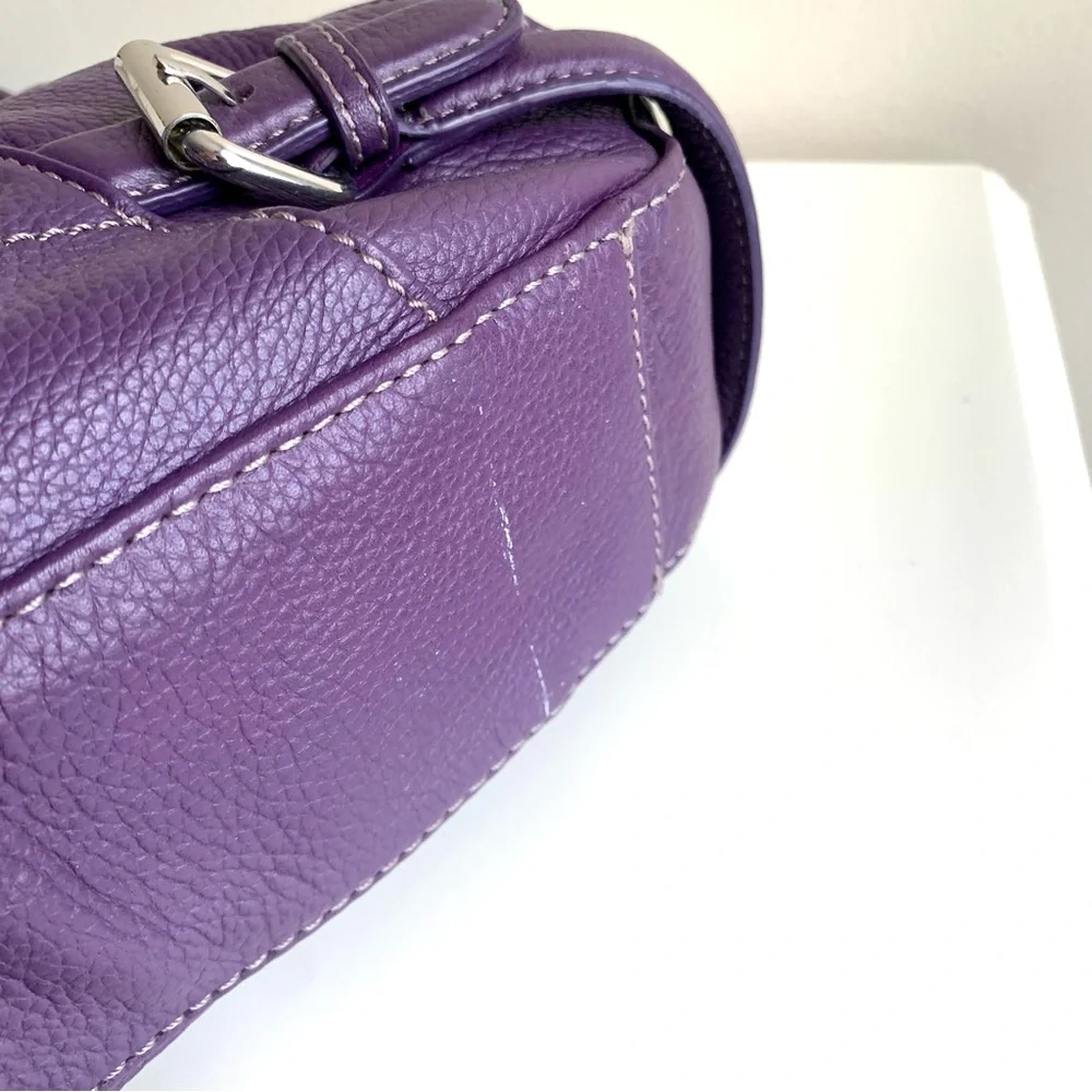 Maxx New York Signature Purple Pebbled Leather Handbag - Picture 13 of 14
